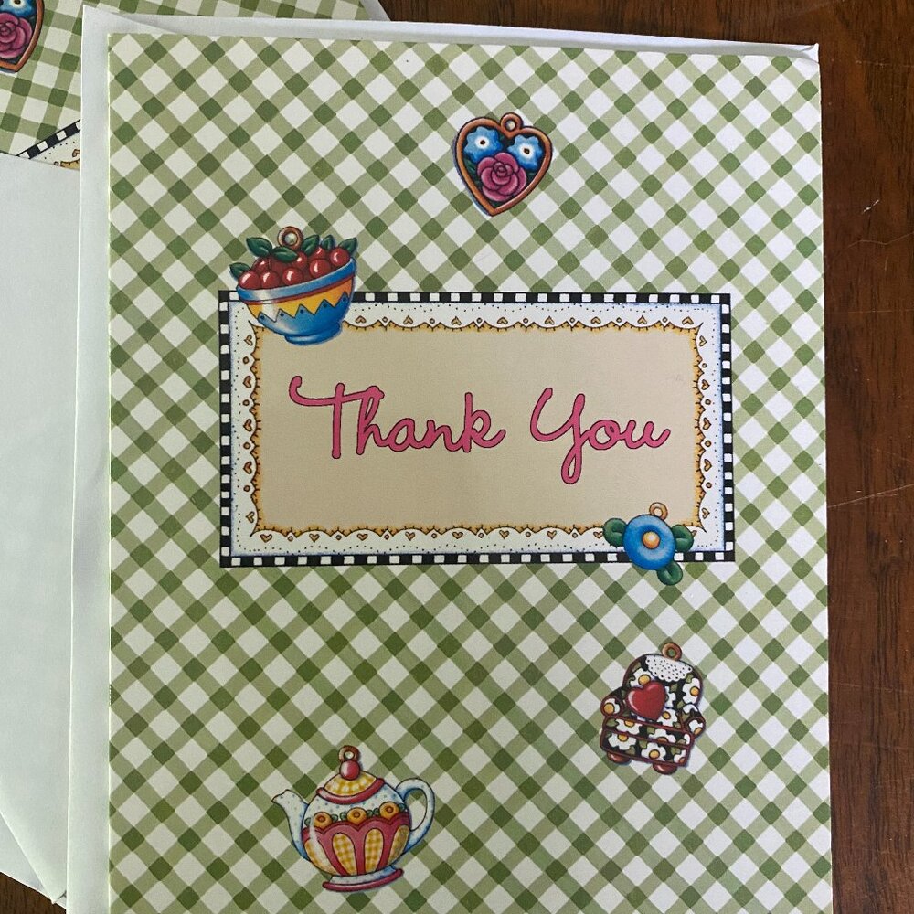Vintage Mary Engelbreit Charmed Life Thank You Note Cards lot of 4